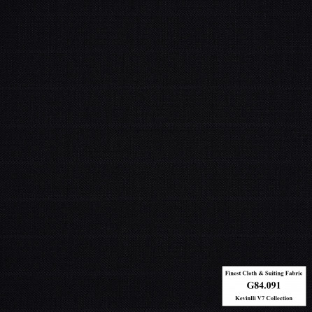 G84.091 Kevinlli V7 - Vải Suit 80% Wool - Xanh đen sọc chìm